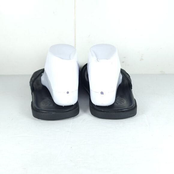 UGG Men\'s Brookside US 7 Black Leather Criss Cross Flat Slide Sandals Shoes main image 4